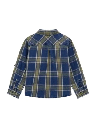 Kariertes Twill-Langarmhemd (3M-7)