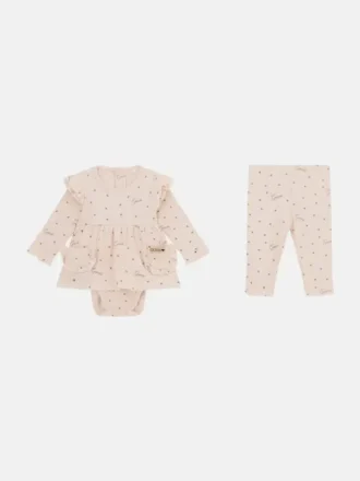 Öko-Body-Set mit Kleid und Hose (0–12 Monate)