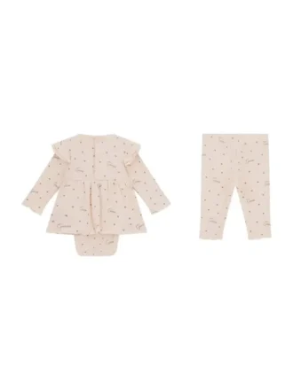 Öko-Body-Set mit Kleid und Hose (0–12 Monate)