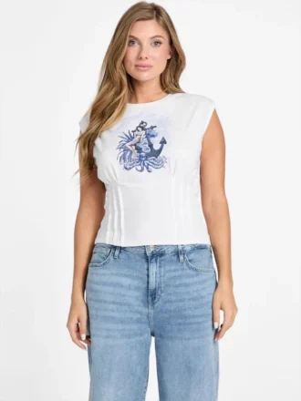 Öko-T-Shirt im maritimen Stil oder hübsches Korsett-T-Shirt