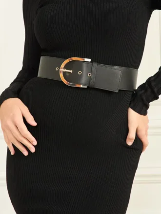 Leder-Gürtel mit Schildpatt-Schnalle