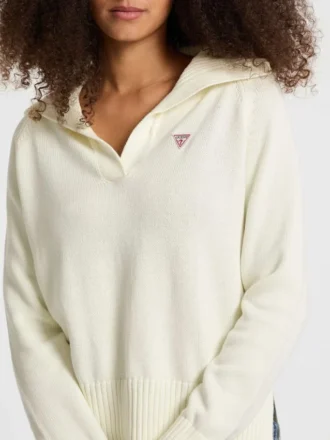 Mini-Polo-Pullover mit Dreiecksausschnitt