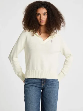Mini-Polo-Pullover mit Dreiecksausschnitt