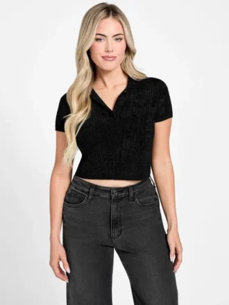 Mona Chenille Crop-Polo