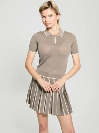 Polohemd mit offenem Strickmuster