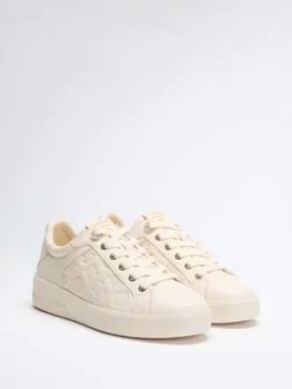Ronii Low-Top-Sneaker mit eingeprägter Peony-Blume