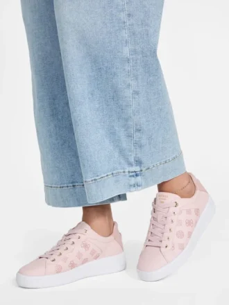 Ronii Low-Top-Sneaker mit eingeprägter Peony-Blume