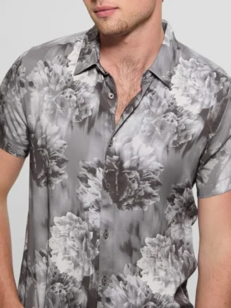 Satin-Bluse mit Blumenmuster