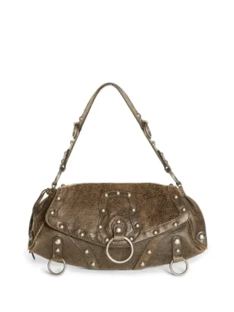 Schultertasche aus geknittertem Leder