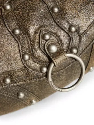 Schultertasche aus geknittertem Leder