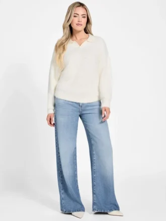 Seema Polo-Pullover aus flauschigem Strick