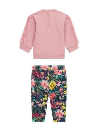 Set aus Sweatshirt und Hosen mit Blumenmuster (0–24 Monate)