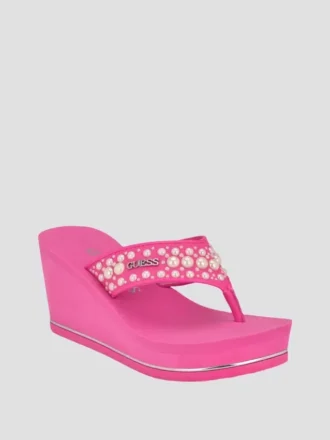Silus Sandalen mit Keilabsatz und Perlen