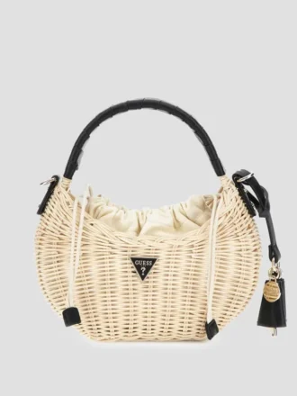 Sveiney Mini-Schultertasche aus Stroh