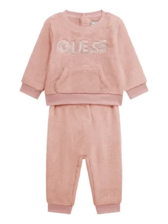 Sweatshirts- und Hosen-Set aus Kunstfell (0–24 Monate)