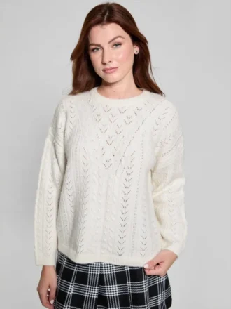 Sylvie Pullover aus Alpaka-Mischung mit Pointelle-Muster