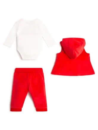 Teddybär-Weihnachtsset mit Westen, Body und Jogginghose (0–24 Monate)