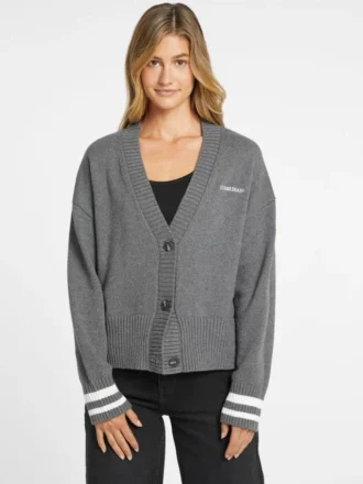 Varsity-Strickjacke mit gesticktem Logo