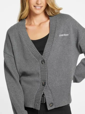 Varsity-Strickjacke mit gesticktem Logo