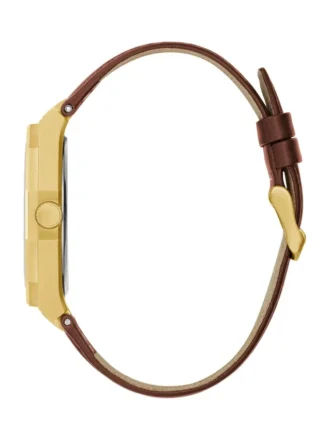 Zweifarbige analoge Lederuhr